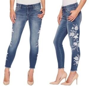 KUT from the Kloth embroidered blue jeans/denim Women pants sz 10